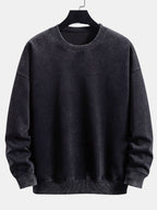 Casual Fit Washed Distressed Sweatshirt