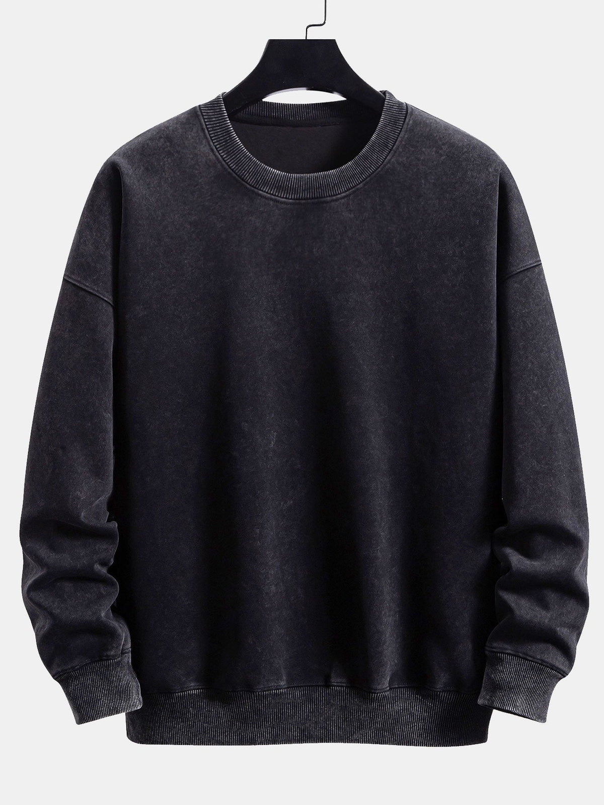 Casual Fit Washed Distressed Sweatshirt