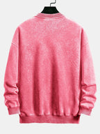 Casual Fit Washed Distressed Sweatshirt