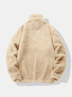 Viertelreißverschluss Sweatshirt mit Teddy-Futter