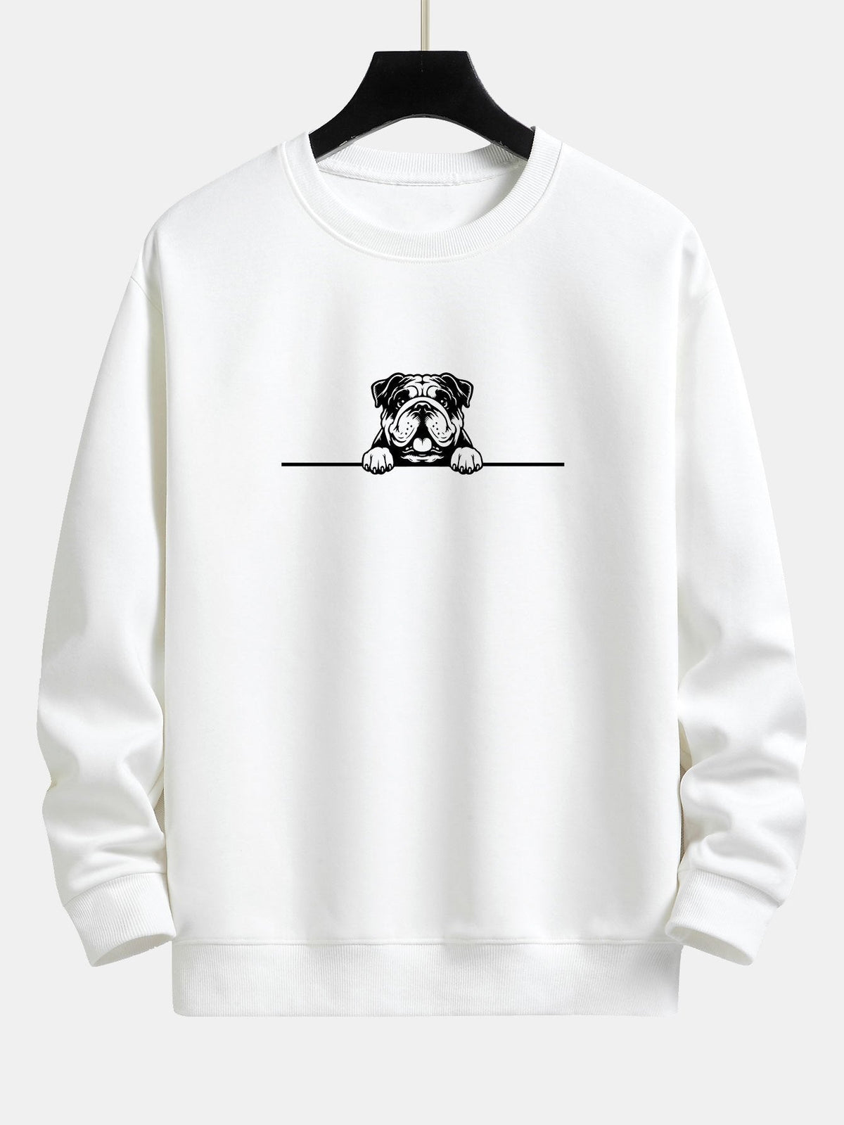 Entspanntes Sweatshirt mit Druck eines lauernden Bulldoggen