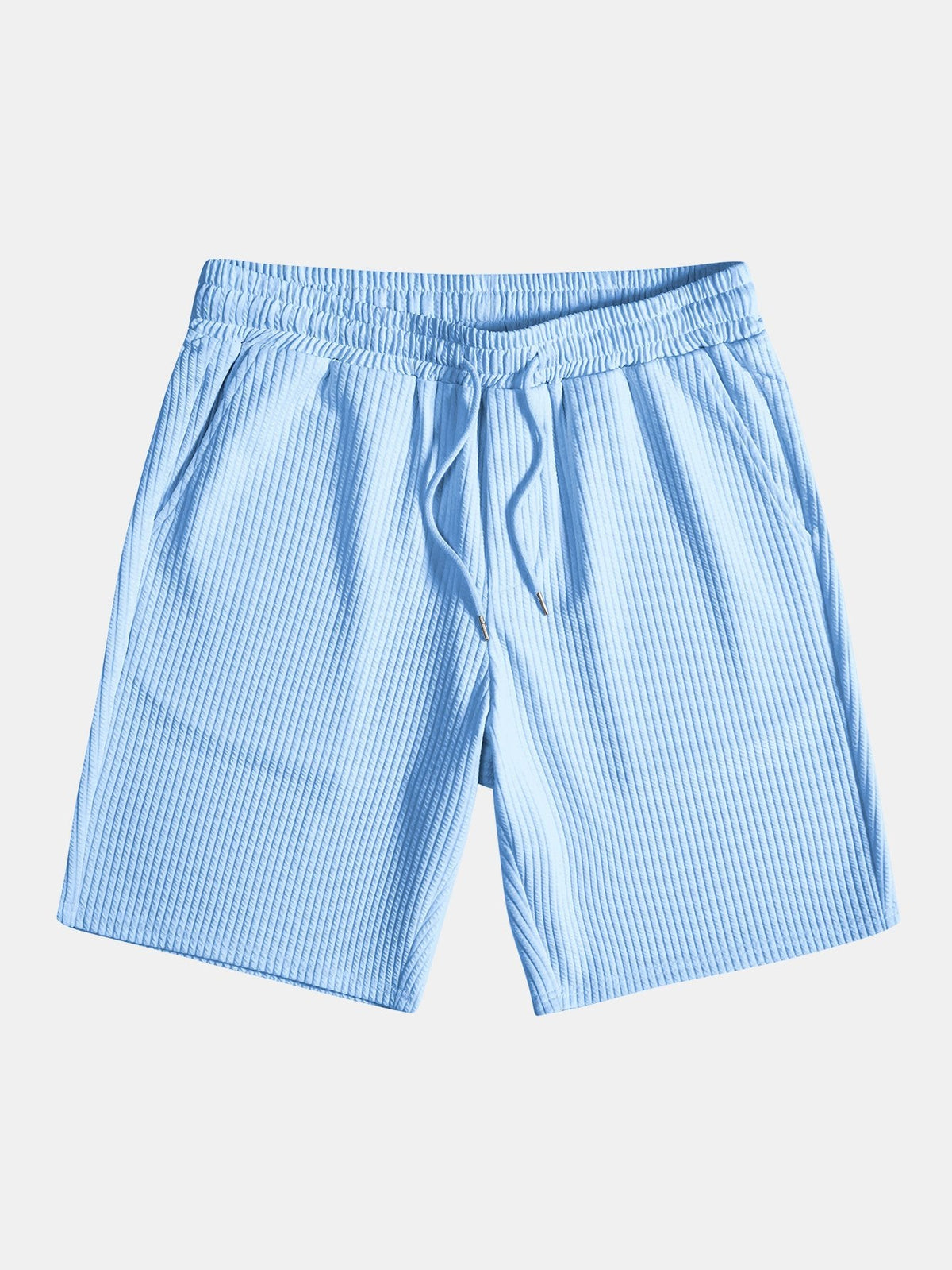Ripp-Top mit Stehkragen und Shorts