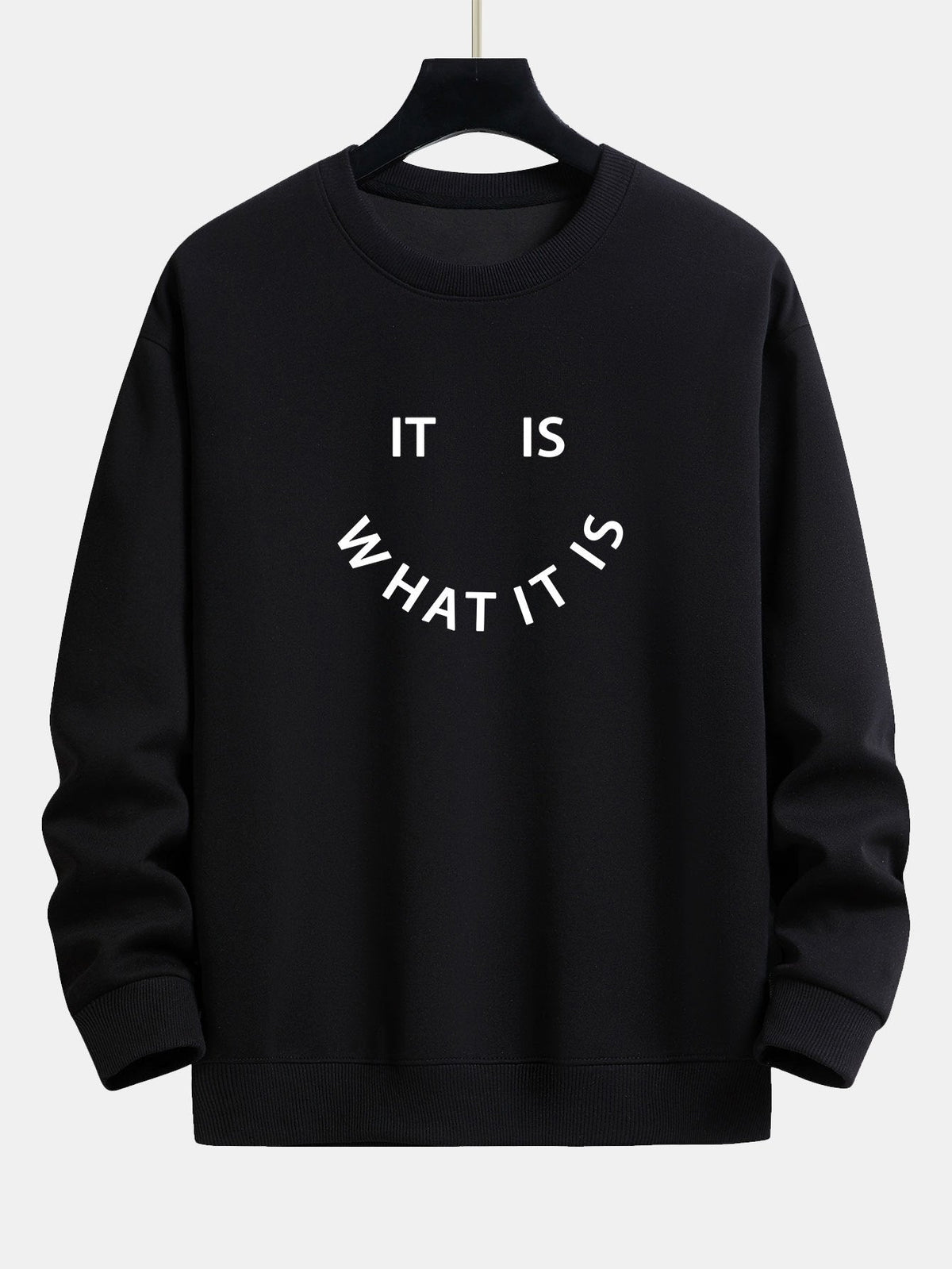 Entspannter Sweatshirt mit 'Het Is Wat Het Is'-Print