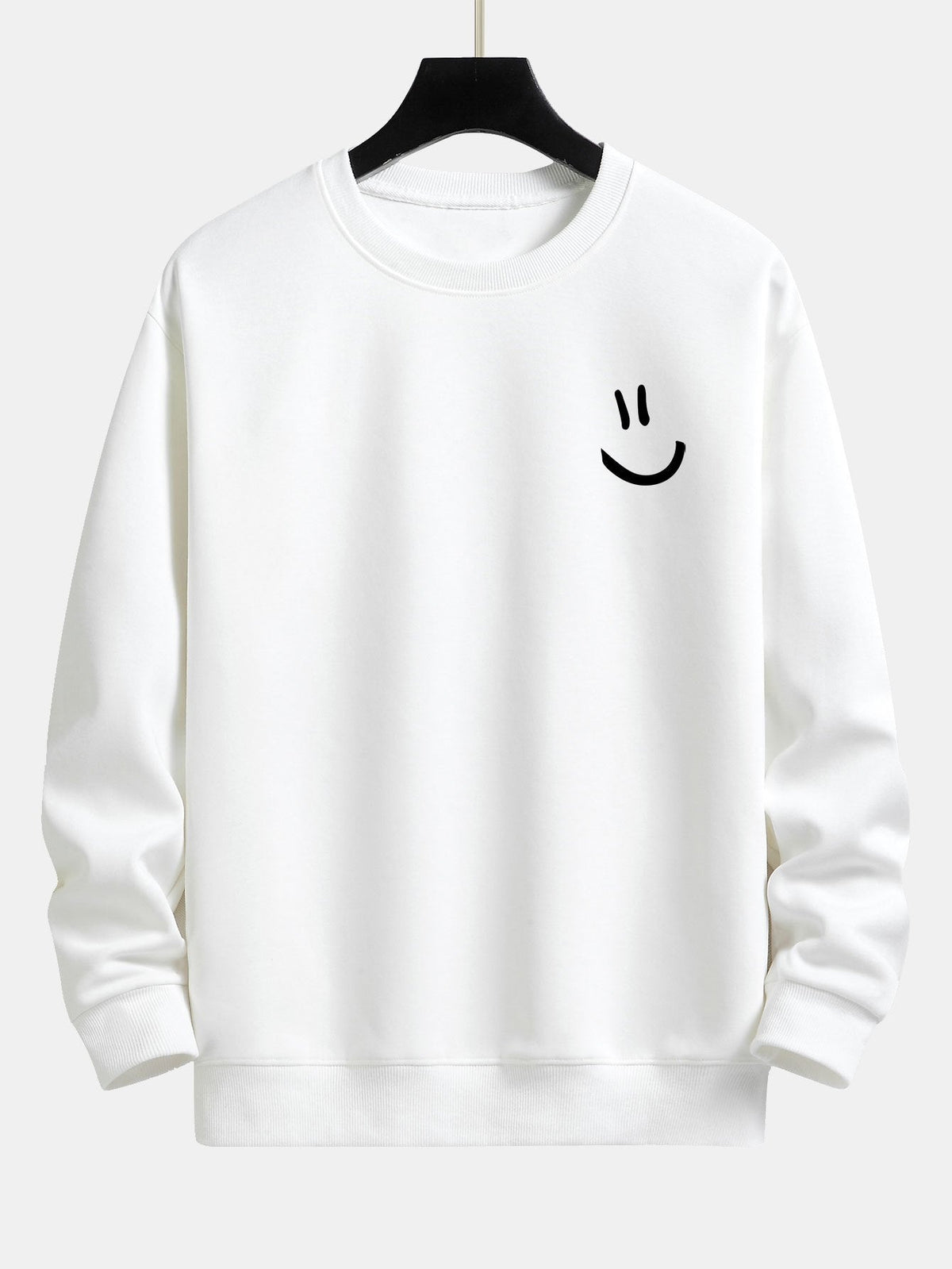Entspannt geschnittenes Sweatshirt mit Smiley-Gesicht Druck