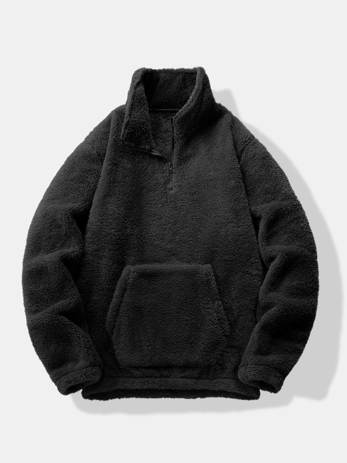 Viertelreißverschluss Sweatshirt mit Teddy-Futter