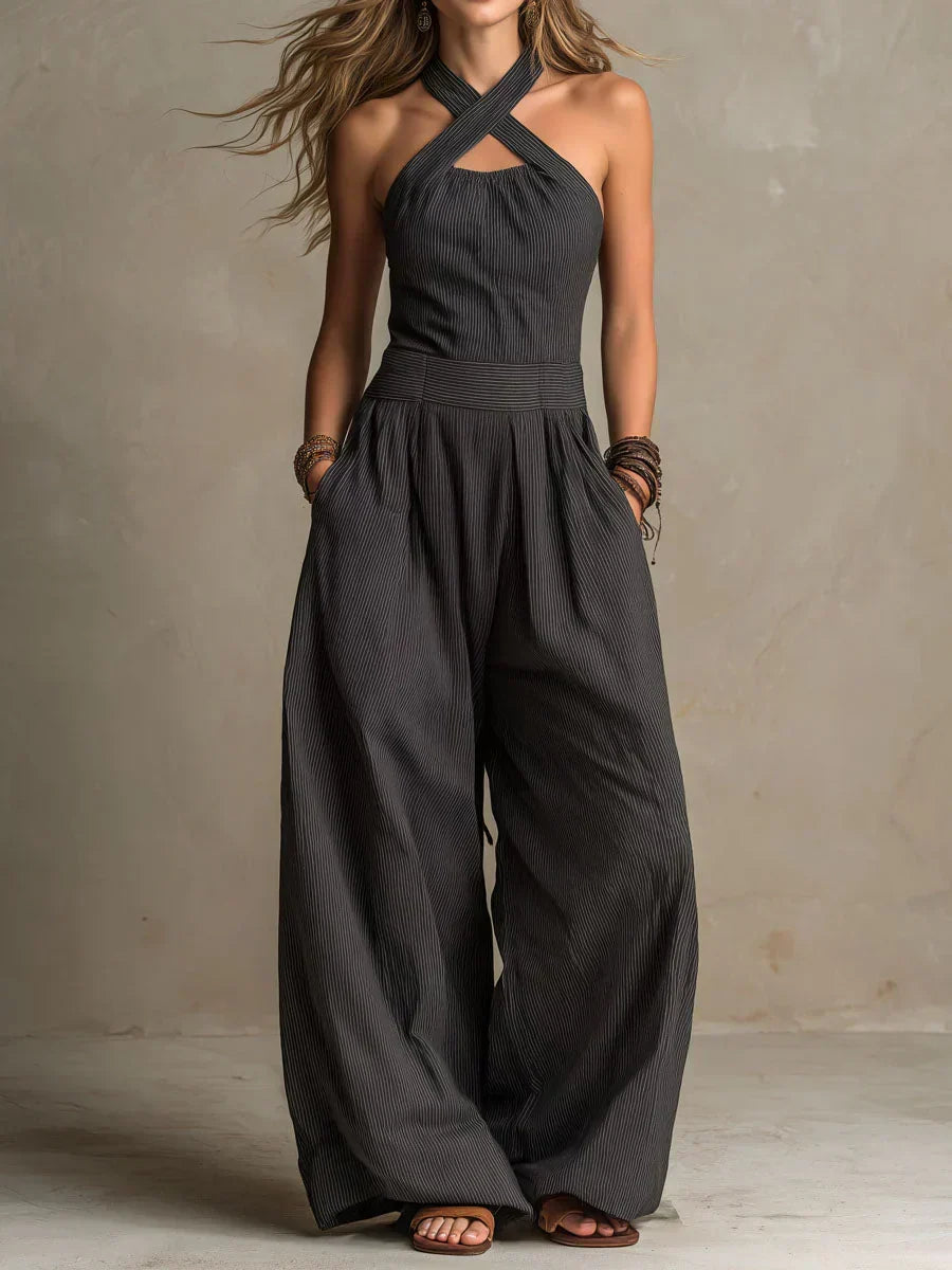 ARIANA | ELEGANTER JUMPSUIT MIT ÜBERKREUZTEM AUSSCHNITT