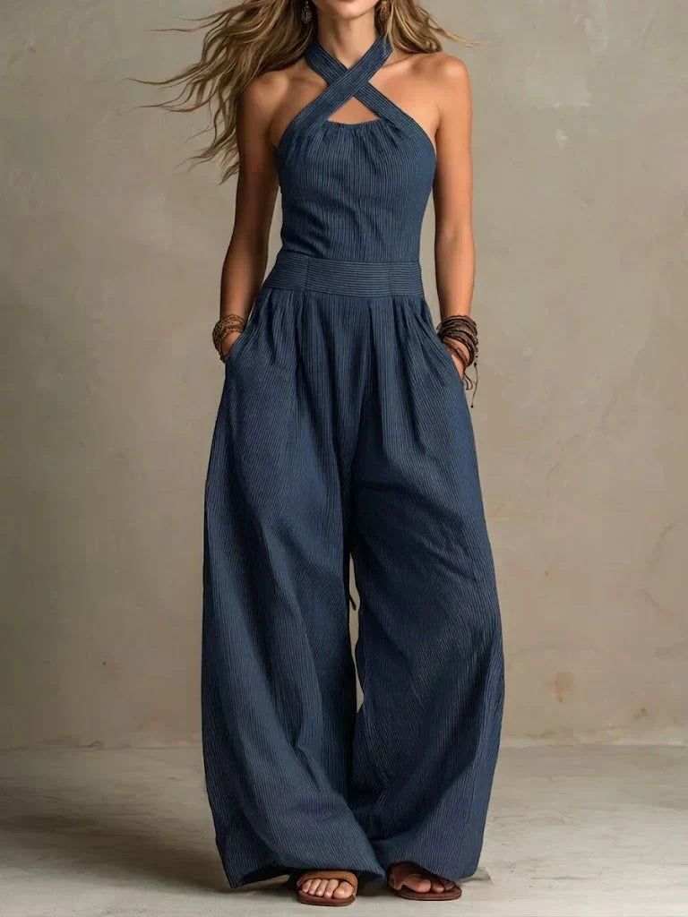 ARIANA | ELEGANTER JUMPSUIT MIT ÜBERKREUZTEM AUSSCHNITT