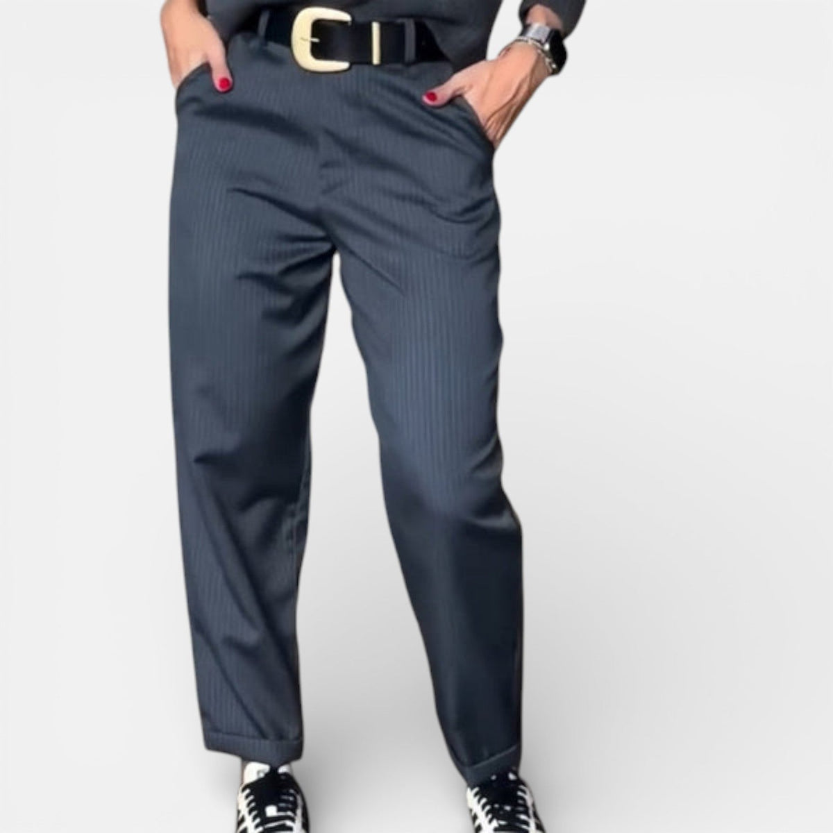 Mathilde – Elegante Hochtaillenhose mit Streifen