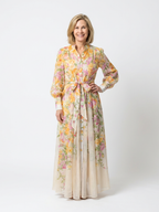 Cressida | Transparent Floral Long Sleeve Maxi Dress
