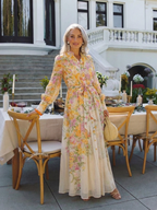 Cressida | Transparent Floral Long Sleeve Maxi Dress