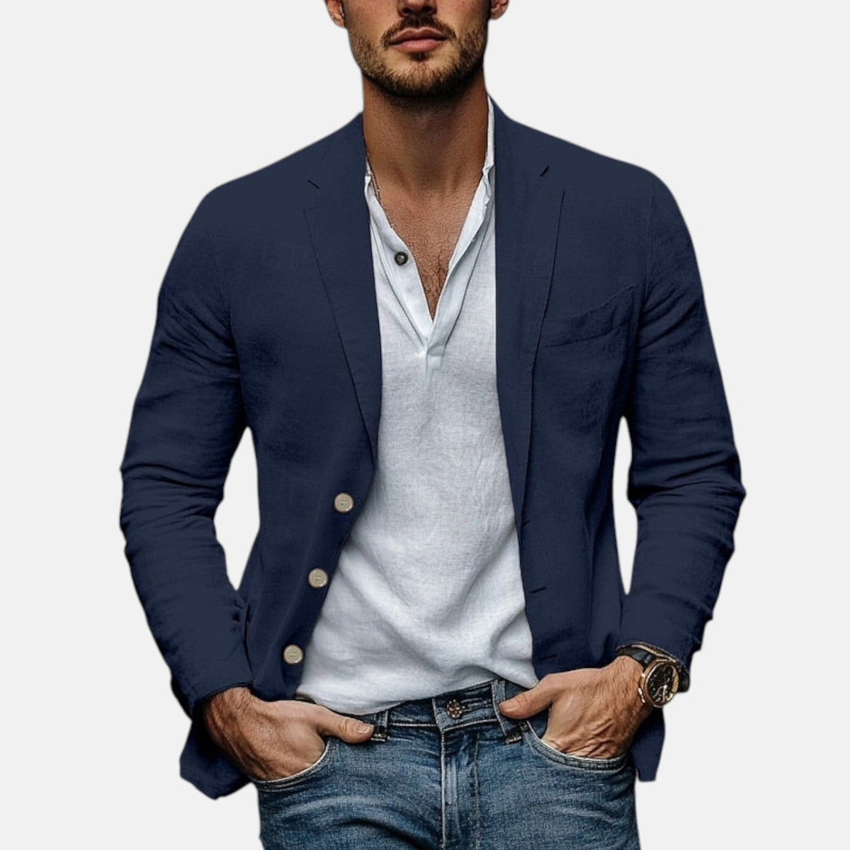 Lorenzio™ | Eleganter leichter Leinenblazer für den Sommer